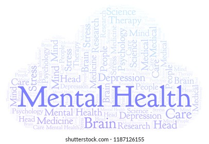 Mental Health Word Cloud Stock Illustration 1187126155 | Shutterstock