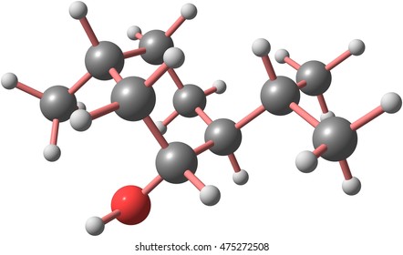 Menthol Is An Organic Compound Made Synthetically Or Obtained From Corn Mint, Peppermint, Or Other Mint Oils. It Is A Waxy, Crystalline Substance. 3d Illustration