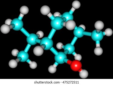 Menthol Is An Organic Compound Made Synthetically Or Obtained From Corn Mint, Peppermint, Or Other Mint Oils. It Is A Waxy, Crystalline Substance. 3d Illustration