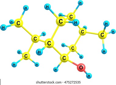 Menthol Is An Organic Compound Made Synthetically Or Obtained From Corn Mint, Peppermint, Or Other Mint Oils. It Is A Waxy, Crystalline Substance. 3d Illustration