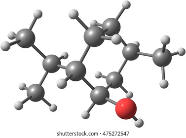 Menthol Is An Organic Compound Made Synthetically Or Obtained From Corn Mint, Peppermint, Or Other Mint Oils. It Is A Waxy, Crystalline Substance. 3d Illustration