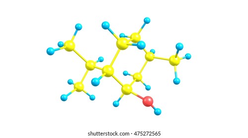 Menthol Is An Organic Compound Made Synthetically Or Obtained From Corn Mint, Peppermint, Or Other Mint Oils. It Is A Waxy, Crystalline Substance. 3d Illustration