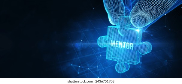 Mentoring concept. Mentoring with mentor advice, support and motivation. 3d illustration