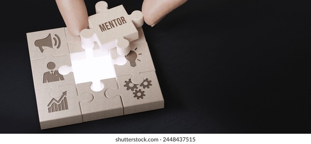 Mentoring concept. Mentoring with mentor advice, support and motivation. 3d illustration