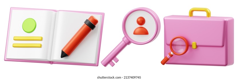 mentoring training icon set on isolated background 3d rendering