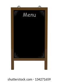 Menu Board Isolated On White - 3d Illustration