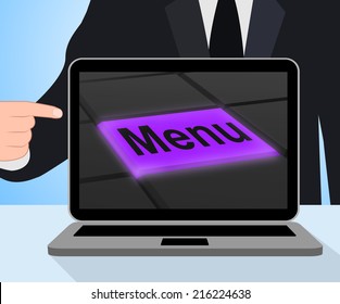 Menu Button Displaying Ordering Food Menus Online