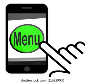Menu Button Displaying Ordering Food Menus Online