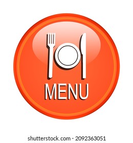 Menu button icon isolated, 3d illustration