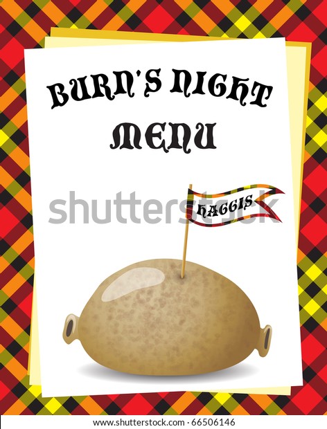 Menu Template Burns Night Dinner Traditional Stock Illustration 66506146