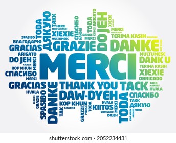 Merci Thank You French Word Cloud Stock Illustration 2052234431 ...