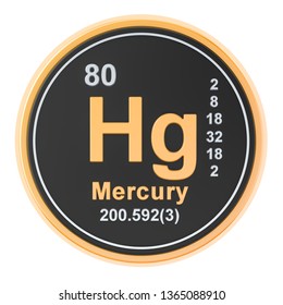 Mercury Hg Chemical Element 3d Rendering Stock Illustration 1365088910