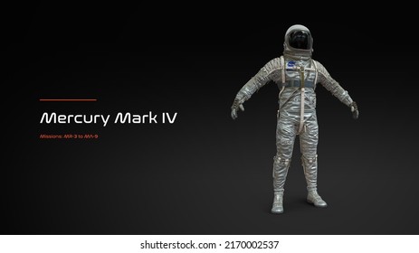 Mercury Mark IV Spacesuit 3D Illustration Poster