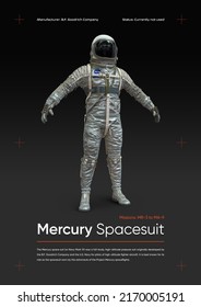 Mercury Mark IV Spacesuit 3D Illustration Poster