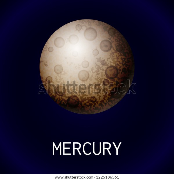 Mercury planet icon. Cartoon of mercury planet\
icon for web\
design