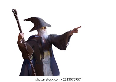 Merlin Wizard  Figure  Halloween Background Render 3d Illustration