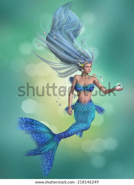 Mermaid Blue Mermaid Fantasy Sea Creature のイラスト素材