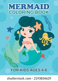 Mermaid Coloring Book Cover For Kids