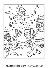 4,514 Mermaid Coloring Pages Images, Stock Photos & Vectors | Shutterstock