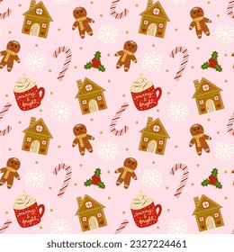 Merry and Bright Christmas Treats Seamless Pattern Design - Powered by Shutterstock