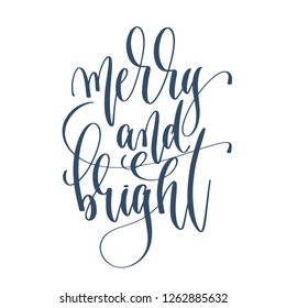 Merry Bright Hand Lettering Inscription Text Stock Illustration ...