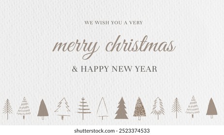 Merry Christmas blog banner template. Christmas template in white background, Design with christmas tree background. Minimal white copyspace with season greeting text for christmas. Holiday template. - Powered by Shutterstock