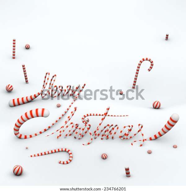 Merry Christmas Candy Quotes On Snow Stock Illustration 234766201