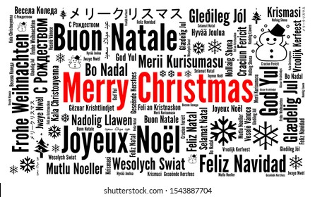 Merry Christmas Different Languages Word Cloud Stock Illustration ...