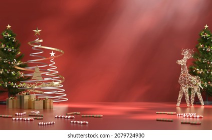 Merry Christmas event decoration background 3d rendering - Powered by Shutterstock