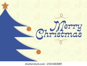 Merry Christmas: Festive Tree with Candy Cane Pattern - Powered by Shutterstock