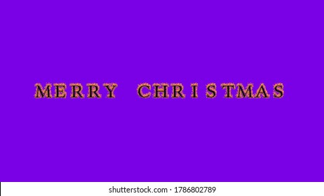 Merry Christmas Fire Text Effect Violet Background. Animated Text Effect With High Visual Impact. Letter And Text Effect. Alpha Matte. 