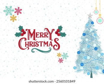 Merry christmas greeting card with christmas tree, snowflakes and accessories as background
 - Powered by Shutterstock