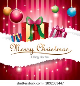 Merry Christmas Everyone Vintage Background Typography Stock Vector ...