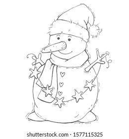 Snowman Cartoon Drawing Images