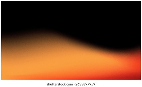 Mesh gradient with grain texture. Black, orange colors. Abstract banner. Orangemen's Day background