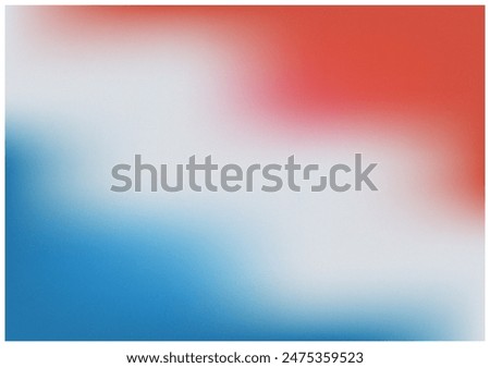 Mesh gradient with grain texture. Blue, white, red colors. Abstract banner. Flag of France - french official symbol
