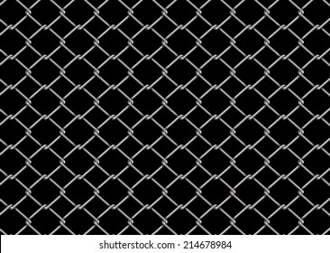 Mesh Wire For Fencing On A Black Background