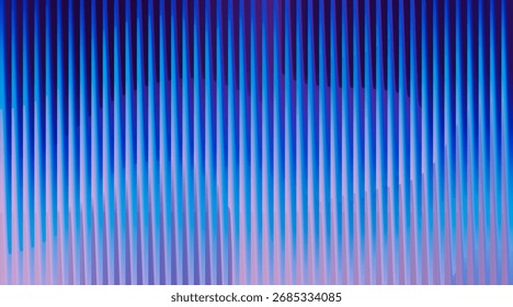 A mesmerizing abstract background featuring a series of vertical lines in shades of blue and purple, creating a sense of depth and movement with soft, ethereal lighting.