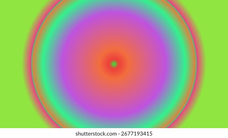 A mesmerizing abstract background featuring a vibrant circular gradient of green, turquoise, purple, pink, orange, and red against a lime green backdrop.