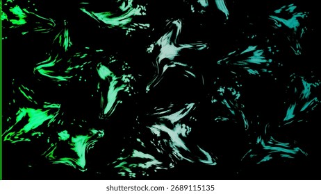 A mesmerizing abstract background featuring vibrant green and deep black liquid swirls and organic shapes, creating a dynamic and artistic visual effect.