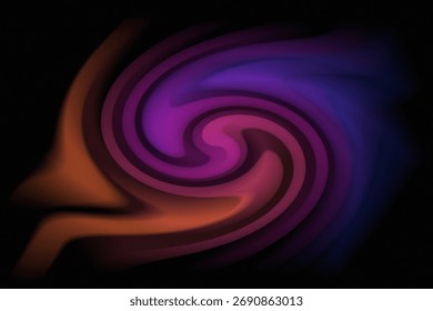 A mesmerizing abstract image featuring a dynamic vortex of vibrant colors, including deep purple, bright pink, and warm orange, swirling against a dark background.
