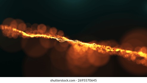 A mesmerizing abstract image featuring a glowing orange bokeh light trail against a dark background. perfect for conveying themes of energy and motion.