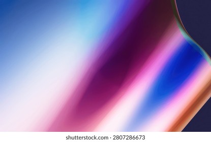 A mesmerizing abstract image featuring a gradient of vibrant colors, including pink, blue, purple, and white, swirling together in wavy lines on a dark blue background with a hint of orange and green