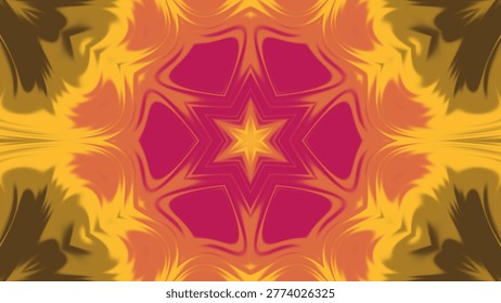 A mesmerizing abstract kaleidoscope pattern featuring vibrant colors and intricate geometric symmetry, creating a visually captivating effect.