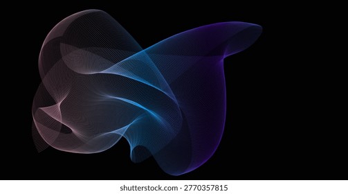 Mesmerizing abstract waves of flowing lines in gradient colors create a visually striking, modern digital art piece.