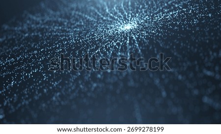 A mesmerizing display of countless glowing particles forming an intricate network against a dark background, creating a sense of depth and connectivity.