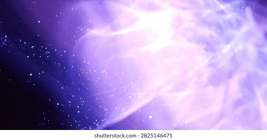 A mesmerizing, ethereal display of light and particles in shades of purple and blue, creating a dreamy, cosmic atmosphere.