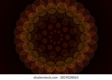 A mesmerizing pattern of circles forming an intricate dark mandala design