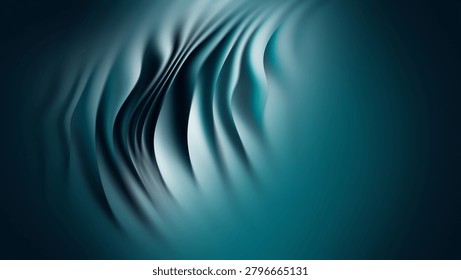 Mesmerizing patterns emerge as fractal waves undulate gracefully in shades of turquoise and white.