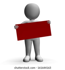 Message Board Held By Character Shows Greeting Or Announcement